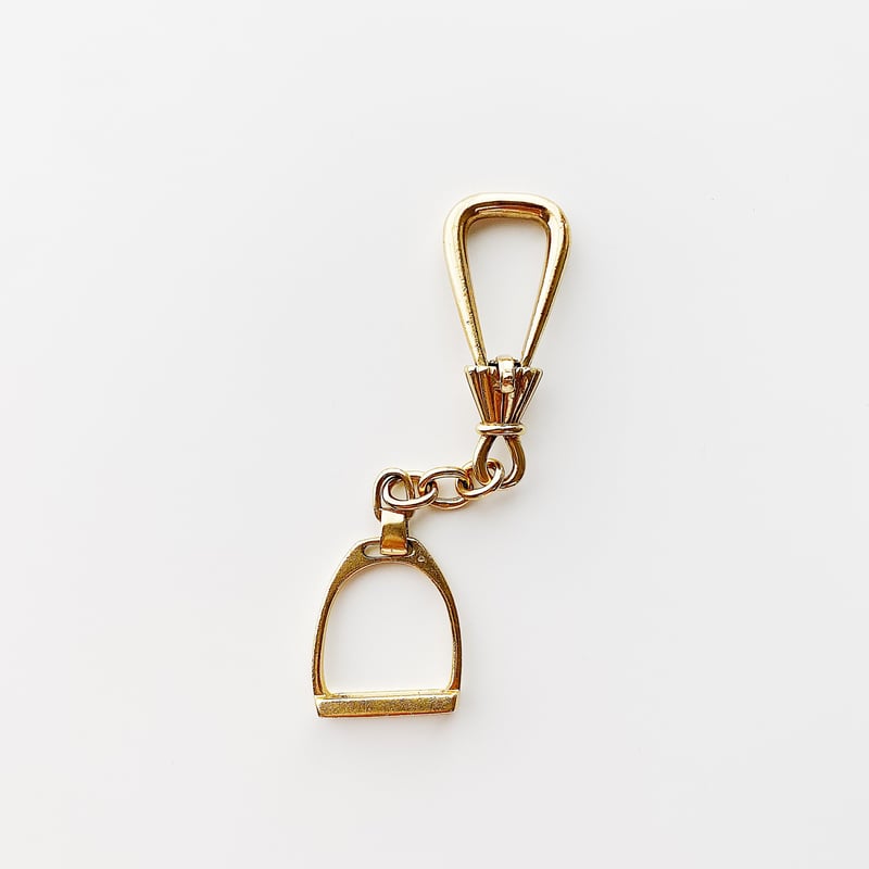 SOLD】Vintage HERMES 18K Etrier Key Ring | Nice