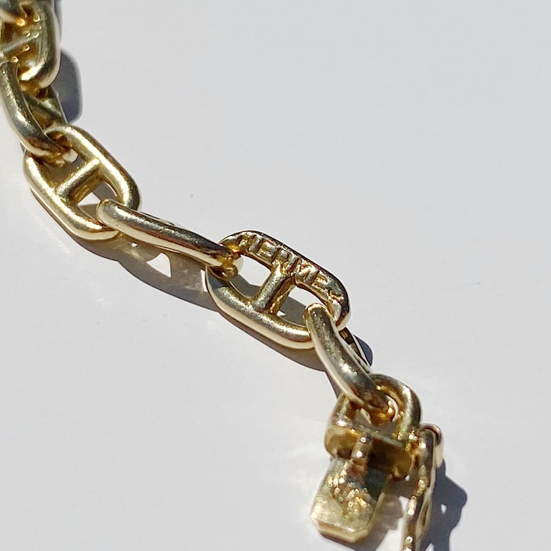 SOLD】Vintage HERMES 18K Chaine d'Ancre Bracel