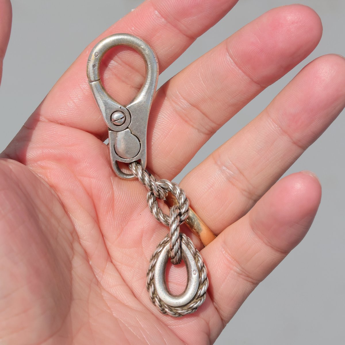 Vintage HERMES Quadrille Key Ring | Nice&Smooth