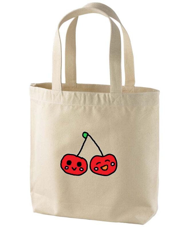 OLLEBOREBLA さくらんぼ ぶたさん トートバッグ 二人はさくらんぼトートバッグ | T'a toto
