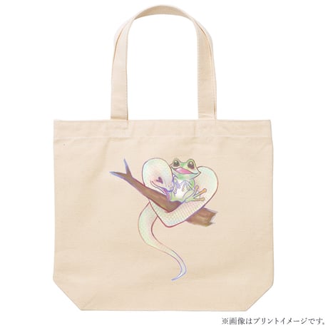 蛇に睨まれた蛙トートバッグ