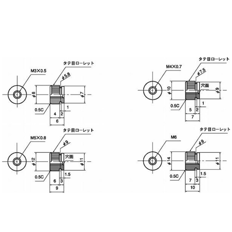 BS】≪ニッケル≫ローレットナット | 入部螺子製作所（イリベネジ）