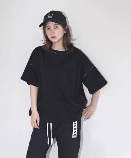 #005　ポケット付きステッチT (Black)