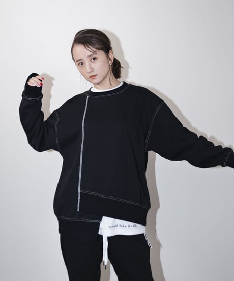 #031　アシメスウエット　BLACK