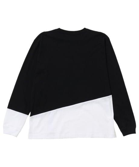 #020　ロングスリーブバイカラーT　BLACK