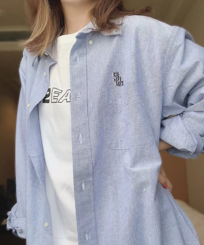 BLUE BLUE - BLUE BLUE 白ボタンダウンシャツ ブラウス size2 JP-04APR25-OXFORD-W-FLAP-