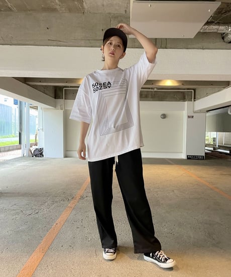 #044　The Squares Overlap T‐シャツ WHITE