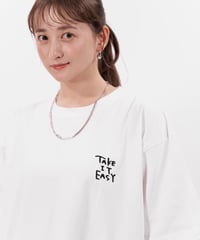 【TGC teen出展アイテム】#096　TAKE it EASY手書き刺繍 Tシャツ