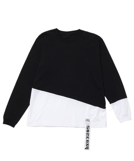 #020　ロングスリーブバイカラーT　BLACK