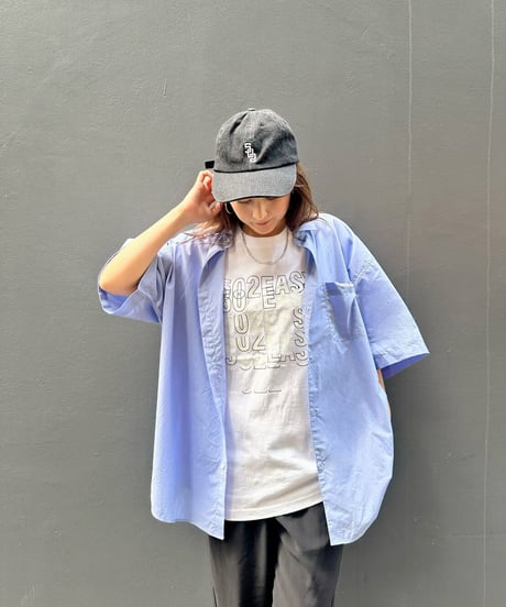 #106　502EASYルーズフィット綿ブロード半袖シャツ