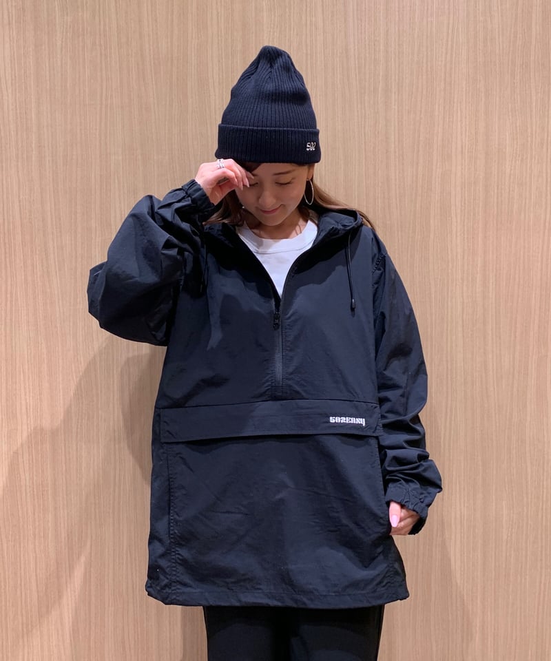 everyone バックロゴアノラック 082 502EASY ナイロン アノラック パーカ BLACK | 502EASY