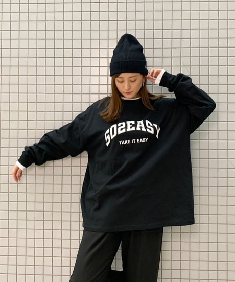 #085　502EASY カレッジロゴBigサイズロンT