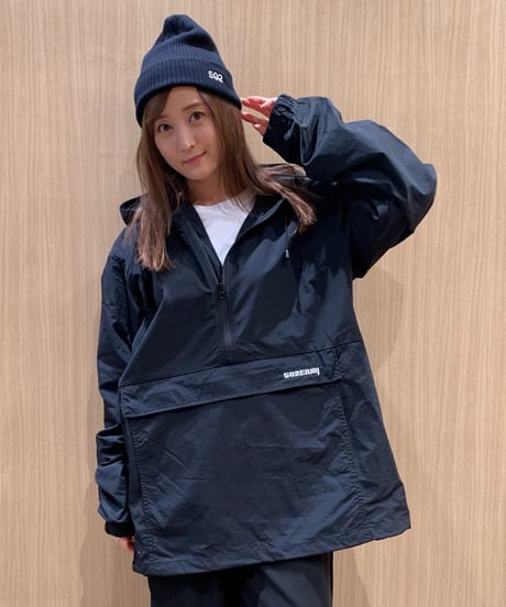 #082　502EASY ナイロン アノラック パーカ　BLACK