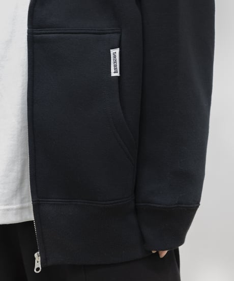 #068　フルジップフーディトップス　BLACK