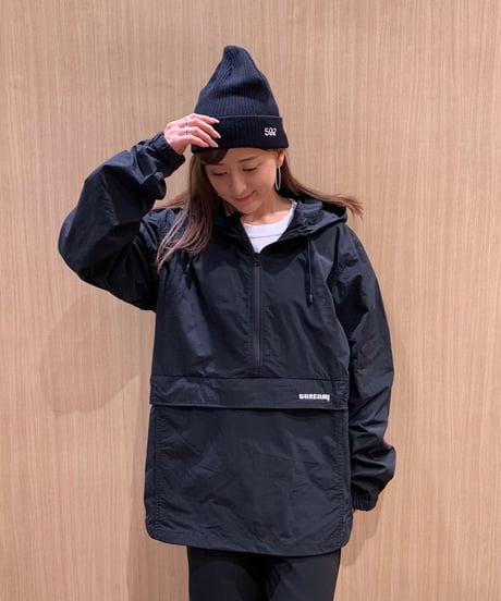 #082　502EASY ナイロン アノラック パーカ　BLACK