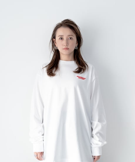 #137　  502EASYﾌﾗｯｸﾞ刺繍ﾛﾝｸﾞT-ｼｬﾂ　WHITE