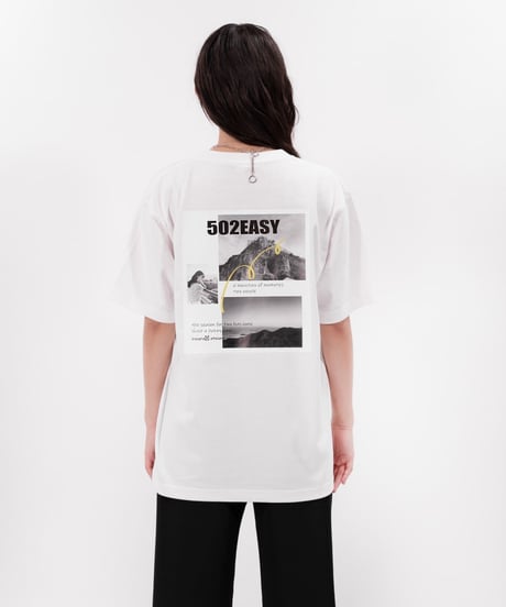 ［志田音々さんコラボアイテム］#105　彩空x音空　バックプリントTシャツ　WHITE