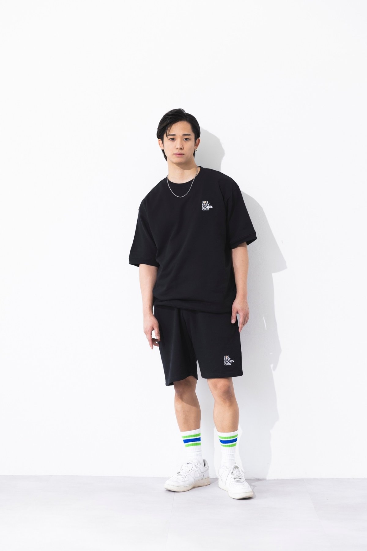 ★boohoo★ バック 刺繍入り ショート パンツ トラック スーツ ロッキーモンロー Rocky Monroe セットアップ シャツジャケット