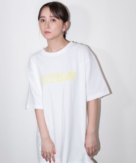 #051　Neon Logo T-シャツ WHITExYELLOW