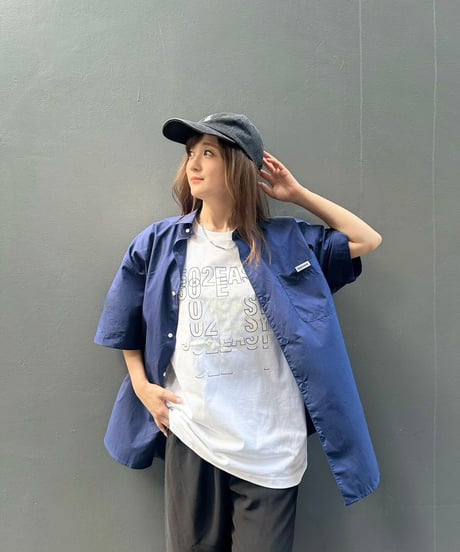 #106　502EASYルーズフィット綿ブロード半袖シャツ