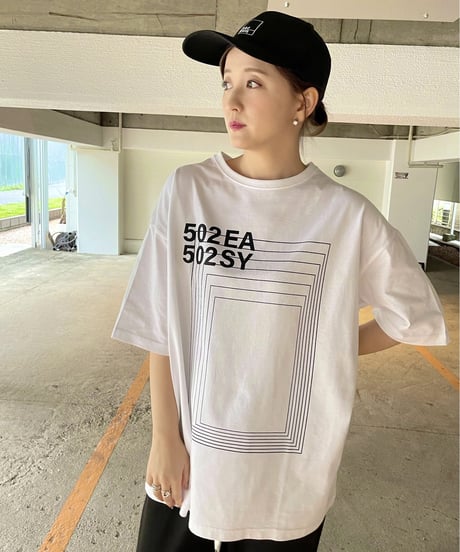 #044　The Squares Overlap T‐シャツ WHITE