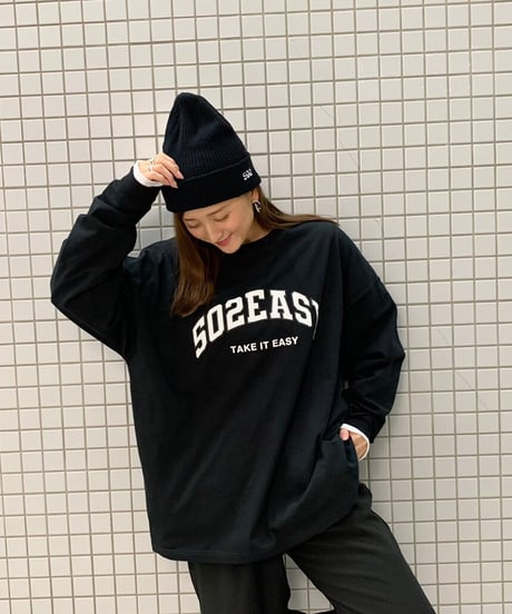 #085　502EASY カレッジロゴBigサイズロンT