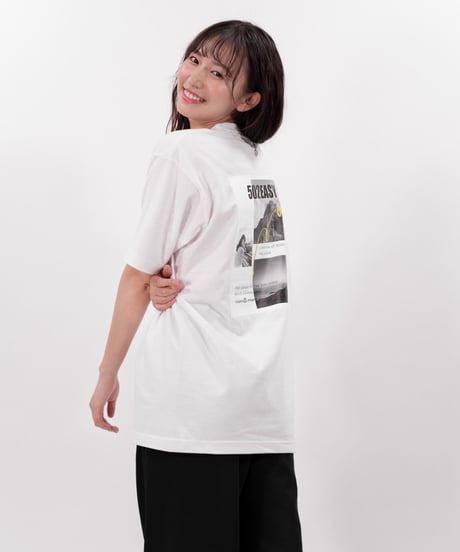 ［志田音々さんコラボアイテム］#105　彩空x音空　バックプリントTシャツ　WHITE