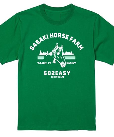 #184　502EASYｘ佐々木牧場コラボTシャツ〈HORSE〉