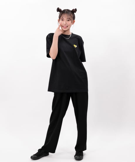 ［志田音々さんコラボアイテム］#104　502EASY X N ハート刺繍Tシャツ BLACK