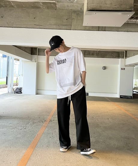 #044　The Squares Overlap T‐シャツ WHITE