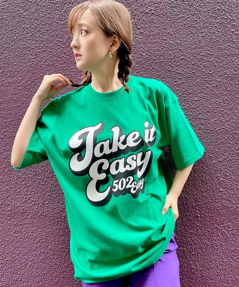 043 70's Take it Easy T‐シャツ GREEN | 502EASY