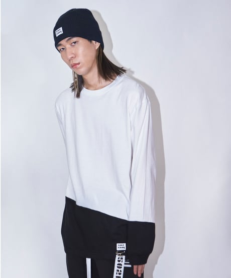 #020　ロングスリーブバイカラーT　WHITE
