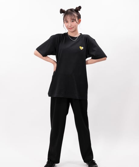 ［志田音々さんコラボアイテム］#104　502EASY X N ハート刺繍Tシャツ BLACK