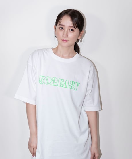 #051　Neon Logo T-シャツ WHITExGREEN