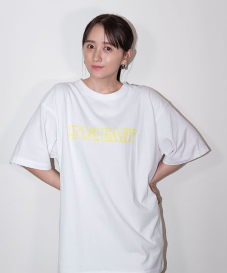 #051　Neon Logo T-シャツ WHITExYELLOW