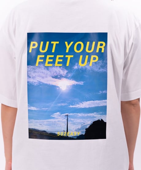 #099　彩空バックプリントTシャツ ~PUT YOUR FEET UP~