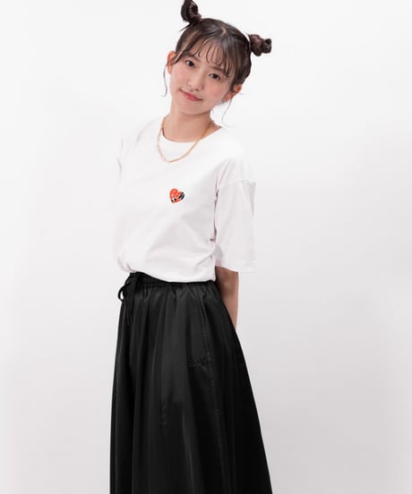 ［志田音々さんコラボアイテム］#104　502EASY X N ハート刺繍Tシャツ WHITE