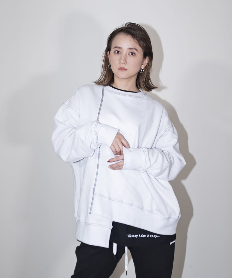 5まん さん専用　refomedリフォメッド　スウェット 031 アシメスウエット WHITE | 502EASY