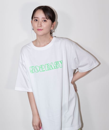 #051　Neon Logo T-シャツ WHITExGREEN