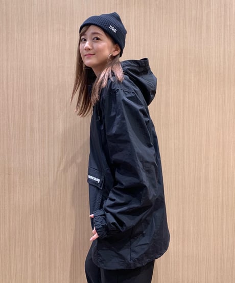 #082　502EASY ナイロン アノラック パーカ　BLACK
