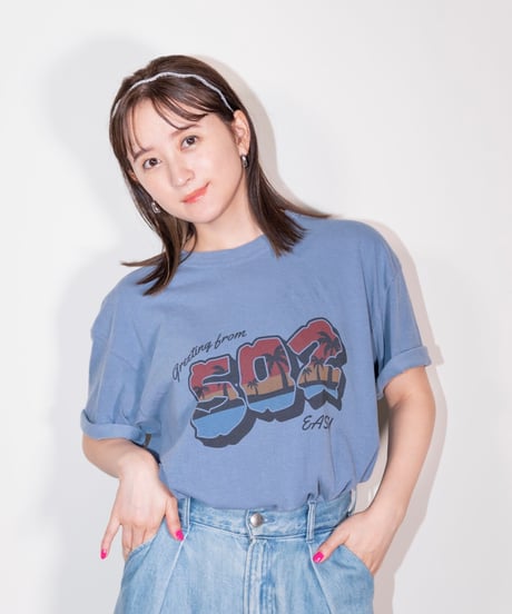 #048　502EASY Hawaiian T‐シャツ BLUE
