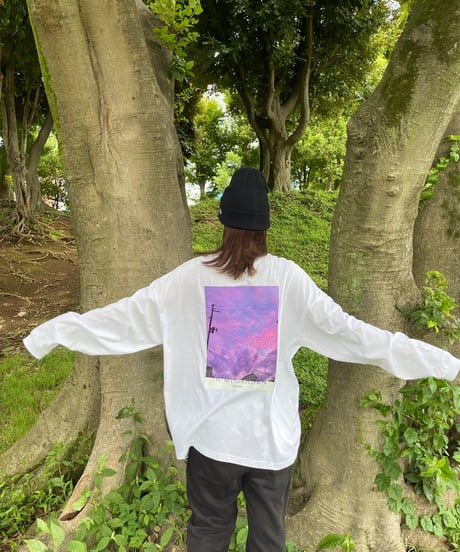 #062 　彩空バックプリントロングTシャツ　WHITE