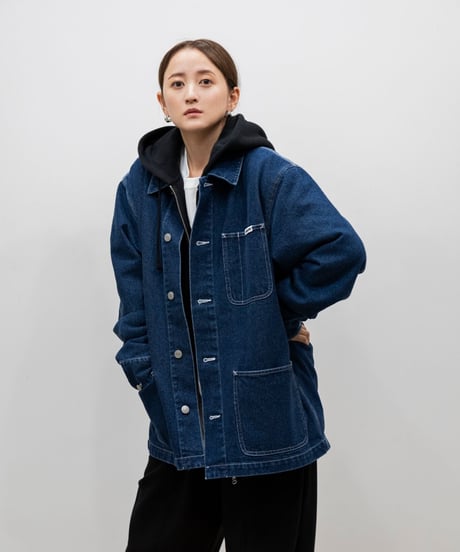 #069　デニム ルーズフィット カバーオール ジャケット