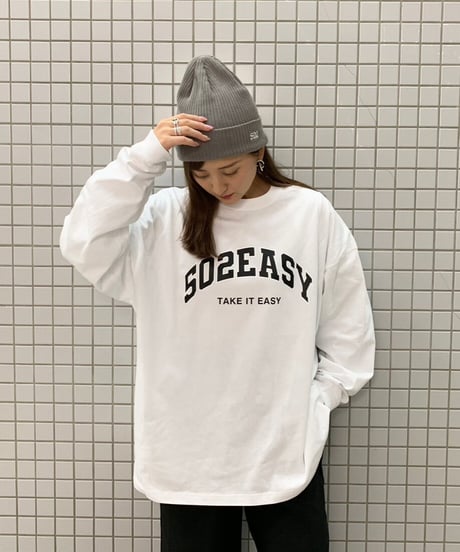 #085　502EASY カレッジロゴBigサイズロンT