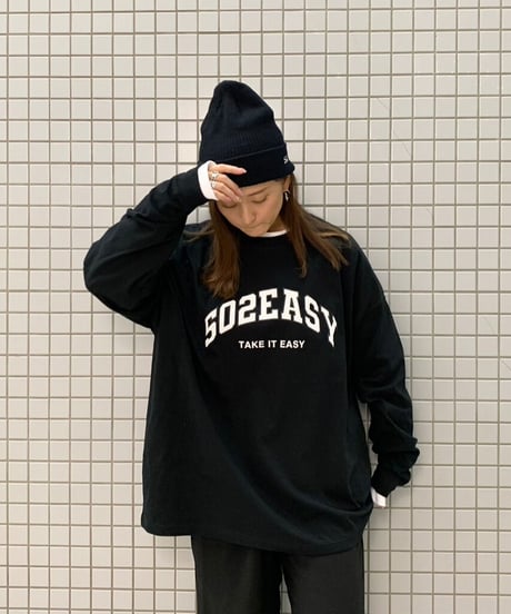 #085　502EASY カレッジロゴBigサイズロンT