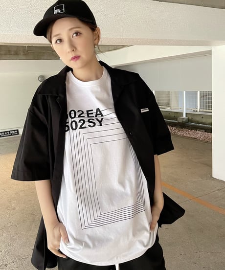 #044　The Squares Overlap T‐シャツ WHITE
