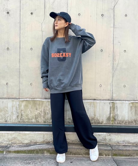 #065　502EASYアイビーロゴスウエット　BLACK