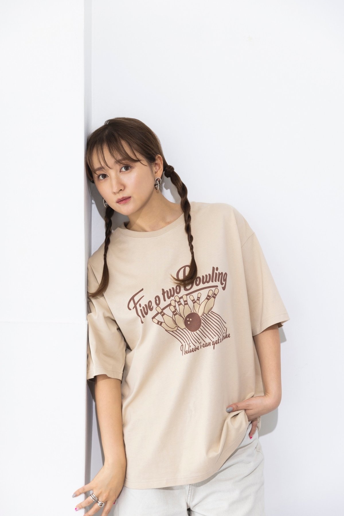 ピンキー＆ダイアン　タグ付き新品未使用　Voyageプリント Tシャツ　白 147 502EASYBowlingT‐シャツ | 502EASY