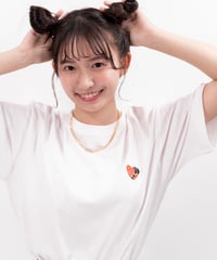 ［志田音々さんコラボアイテム］#104　502EASY X N ハート刺繍Tシャツ WHITE