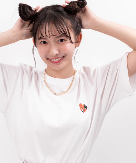 ［志田音々さんコラボアイテム］#104　502EASY X N ハート刺繍Tシャツ WHITE
